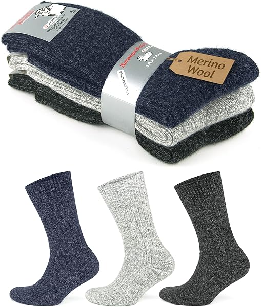 GoWith 3'lü Norveç Tipi Moline Yünlü Tabanaltı Yarım Havlulu Kışlık Termal Erkek Çorap 6001-6004