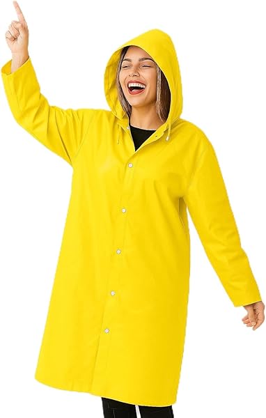 Vios Store Unisex Su Geçirmez Kapüşonlu Yağmurluk, Hafif ve Katlanabilir Yağmur Pançosu, Rüzgar Geçirmez Seyahat & Kamp Ceket