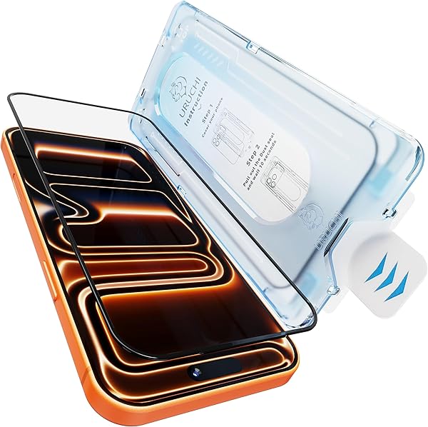 URUCHI iPhone 17 İle Uyumlu PREMIUM Hizalama Aparatlı ve Takılırken Camın Altında Kesinlikle Toz Bırakmayan Darbelere Karşı E