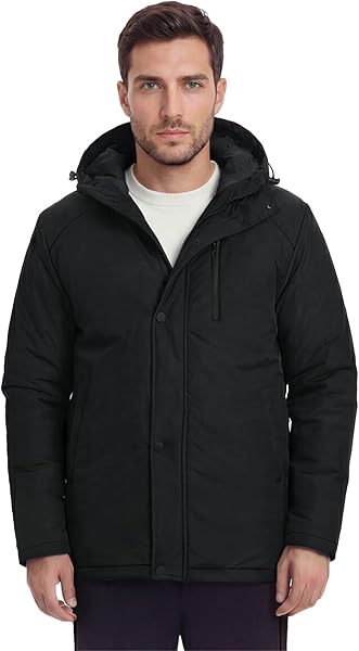 Kışlık Erkek Parka – Astarlı Parka Mont, Rüzgar Geçirmez & Su Geçirmez, Kapüşonlu, Fermuar + Çıtçıt Kapama, Cepli Mont, Günlü