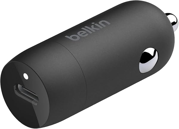 Belkin BoostCharge 30W Hızlı Araç Şarj Cihazı, USB-C Güç Dağıtım Portlu Kompakt Tasarım, iPhone 16, 15, Samsung Galaxy S23, N