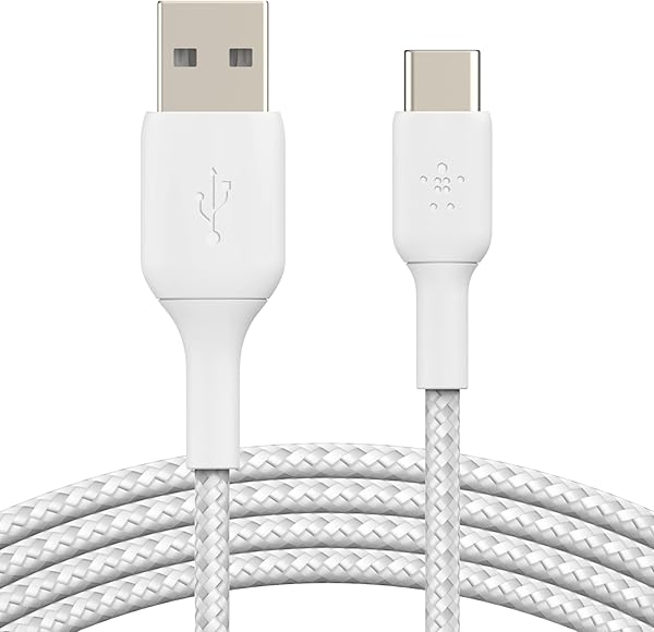 Belkin Örgülü USB-C Kablosu (Boost Charge USB- C-USB Kablosu, Note10, S10, Pixel 4, iPad Pro, Nintendo Switch ve daha fazlası