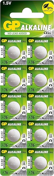 GP Batteries GPA76 Lr44 Düğme Pil, 1.5 volts, Gri