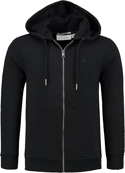 Anthony Jackson Erkek Kapüşonlu Fermuarlı Sweatshirt ONYX