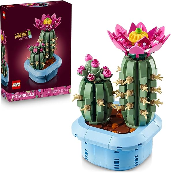 LEGO Botanicals Çiçekli Kaktüs 11509 - Tam Çiçek Açmış Büyük Kaktüs ve Tomurcuklara Sahip Küçük Kaktüs İçeren Sevgililer Günü
