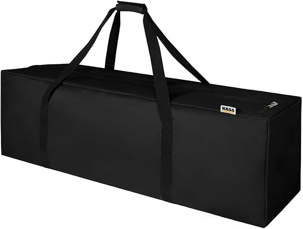 Haegs Taşıma Çantası, Fermuarlı Dayanıklı Seyahat Spor, Bagaj, Kamp Malzemeleri Saklama Çantası, 105L Büyük Boy - Siyah