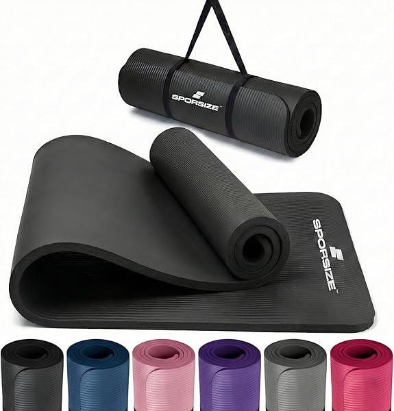 Sporsize Pilates & Yoga Matı — Kaymaz NBR Köpük — Taşıma Askılı — Ev & Salon Kullanımı