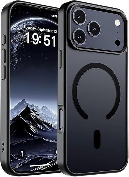 URUCHI Güçlü Manyetik iPhone 17 Pro Telefon Kılıfı, [Mag-Safe ile Uyumlu] [Askeri Düzey Düşme Koruması] [Güçlü Silikon Kenarl