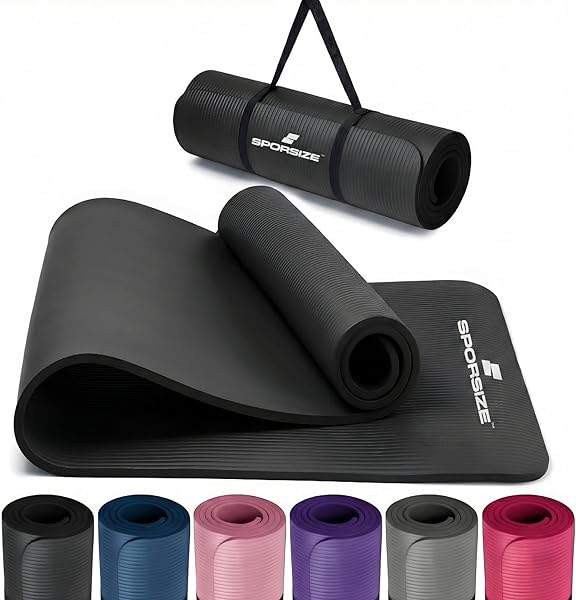 Sporsize Pilates & Yoga Matı — Kaymaz NBR Köpük — Taşıma Askılı — Ev & Salon Kullanımı