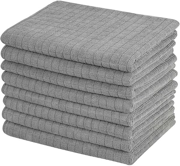 Orret Home 3 Adet Mikrofiber Kareli Mutfak Bezi, 40x40 cm, Leke ve Koku Tutmaz, 1100 GSM, Deterjanla Kullanıma Uygun, Oto Yık