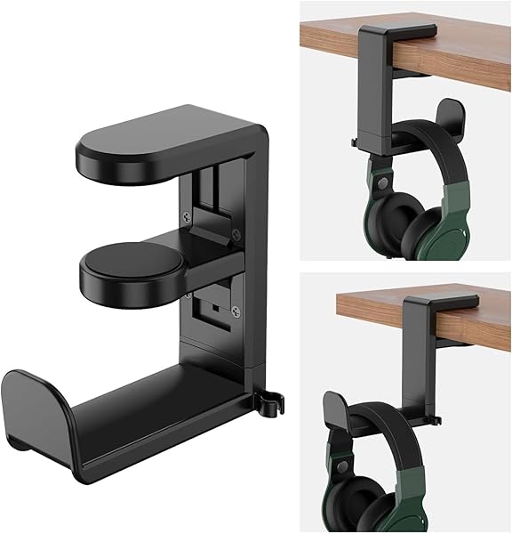 Microcase Masaya Monte Ayarlanabilir 360 Derece Döner Kablo tutuculu Oyuncu Kulaklık Eşya vb. Tutucu Stand - AL5425