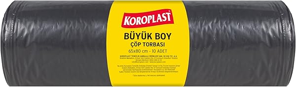 Koroplast Ofis ve İşyeri İçin Büyük Boy Çöp Torbası 65x80cm 10 Adet