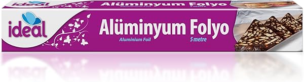 İdeal Alüminyum Folyo 5 mt, BPA İçermez, Dayanıklı Yapışmaz Folyo 30 cm x 5 mt, Tavuk, Izgara, Et, Yemek, Gıda Artıklarını Sa