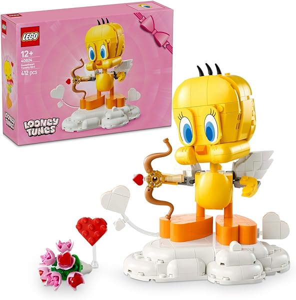 LEGO Looney Tunes Sevgili Kuş Tweety 40824-12 Yaş ve Üzeri için Sergileme Modeli Yapım Seti, Doğum Günü Hediyesi (412 Parça)