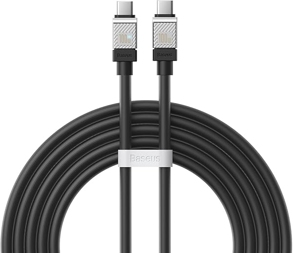 Baseus CoolPlay Serisi Hızlı Şarj Kablosu Type-C to Type-C 100W, 2m, Siyah