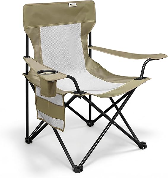 Haegs Kamp Sandalyesi, Outdoor, Plaj ve Piknik için Katlanır Kamp Sandalyesi, Saklama Cepli, Bardak Tutuculu, Extra Destekli,