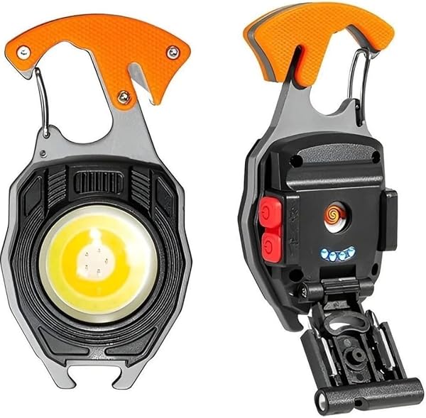 Jouis El Feneri Mini Kamp, Sos,Acil Durum,Bekçi, Polis,Asker, Güvenlik El Feneri, 7 modlu, USB Sarjlı Çok Fonksiyonlu Hayati 