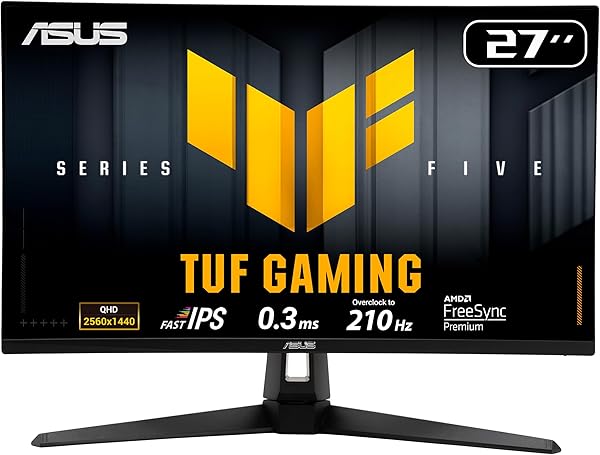 ASUS TUF GAMING VG27AQ5A 27 FAST IPS 2560x1440 0.3ms 210Hz 300cd DP HDMI USB Hoparlör VESA 3YIL EYECARE, FLICKER-FREE,DÜŞÜK M