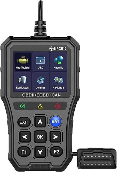 NPO NPC Türkçe OBDII/EOBD+CAN Modlu Hata Hafızalı Araç Arıza Tespit/Silme Cihazı (NPC519)