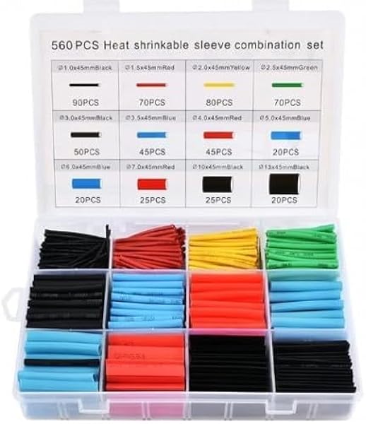 Orret Home 560 Parça Isıyla Daralan Makaron Kablo Koruyucu Set, Elektrik Kablosu için Isıya Dayanıklı Koruyucu, Kutulu, Çeşit