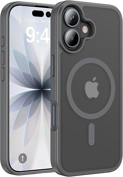 MADNOVA iPhone 17 için Kılıf Kamera Korumalı Magsafe Wireless Şarj Özellikli Lens Hediyeli Mat Şeffaf Renkli Standlı Kılıf (G