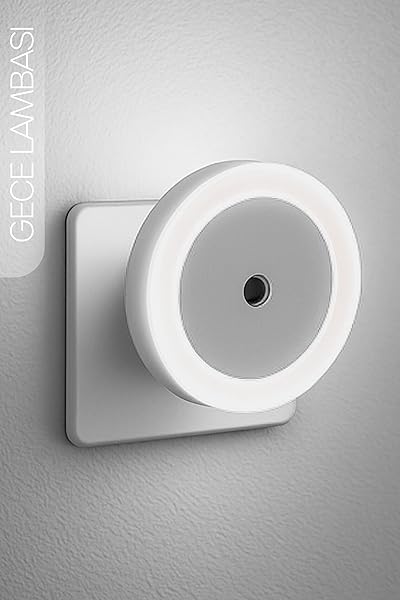 Otomatik Gece Lambası Işığa Duyarlı LDR Sensörlü Fotoselli Karanlık Sensörlü Işık (Daire Beyaz)