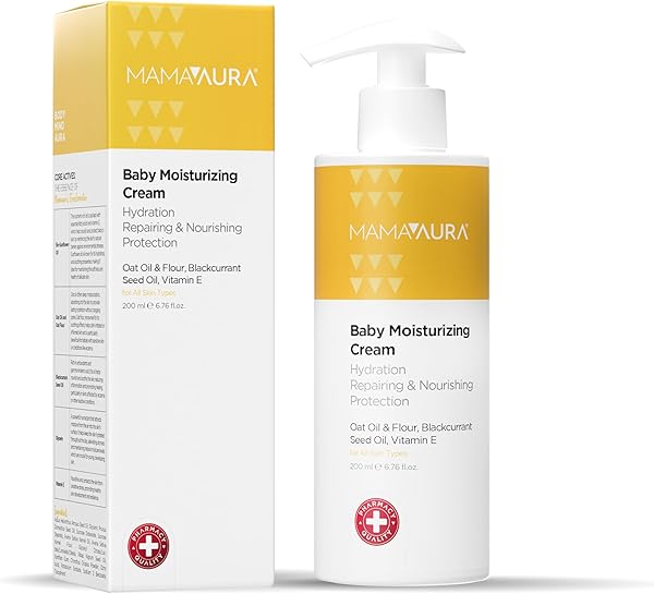Mamaaura Baby Moisturizing Cream, Yenidoğan ve Hassas Ciltler İçin Nemlendirici ve Bariyer Destekleyici Bebek Kremi, 200 ml