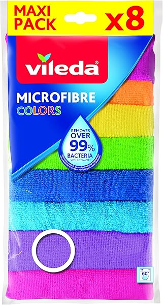Vileda Colors Mikrofiber Bez, Çok renkli, 8 Parça
