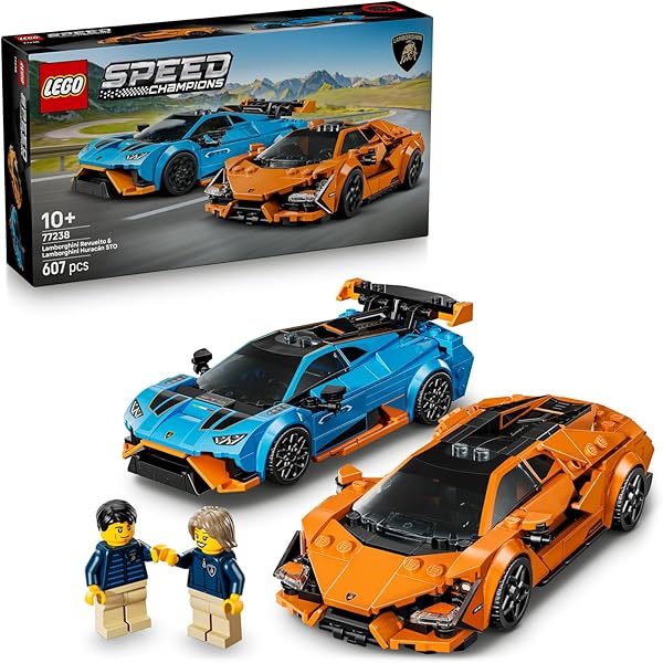 LEGO Speed Champions Lamborghini Revuelto ve Huracán STO 77238 – 10 Yaş ve Üzeri Çocuklar İçin Çift Model Araba, Detaylı Yarı