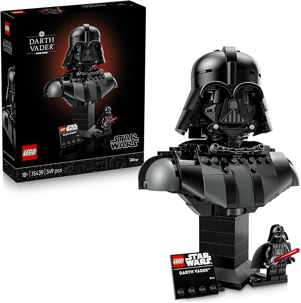 LEGO Star Wars Darth Vader Büstü 75439 - Yetişkinler için Darth Vader Minifigürü ile İsim Levhalı Stant İçeren Yaratıcı Dekor