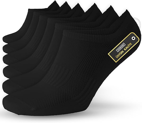 SONNORS 6 Çift Uniseks Sneaker Kadın Erkek Çorap - Organik Pamuk Patik Spor Çorabı - Kısa Çorap Dikişsiz Rahat Kalıp - Beyaz 