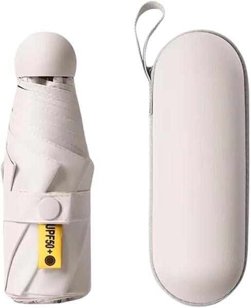 Kapsül Şemsiye Kompakt Katlanır Mini – Su Geçirmez, Rüzgara Dayanıklı, UV Koruma (UPF 50+), Ultra Hafif Seyahat ve Günlük Kul