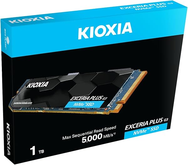 KIOXIA EXCERIA PLUS G3 1TB NVMe SSD – M.2 2280, PCIe Gen4, 5000MB/s Okuma, 3900MB/s Yazma