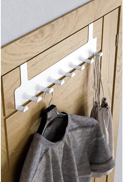 Orret Home Metal Mat Siyah Kapı Arkası Askılık – 8 Kancalı Amerikan Tipi Organizer Askı, Banyo ve Oda Kapıları İçin Pratik As