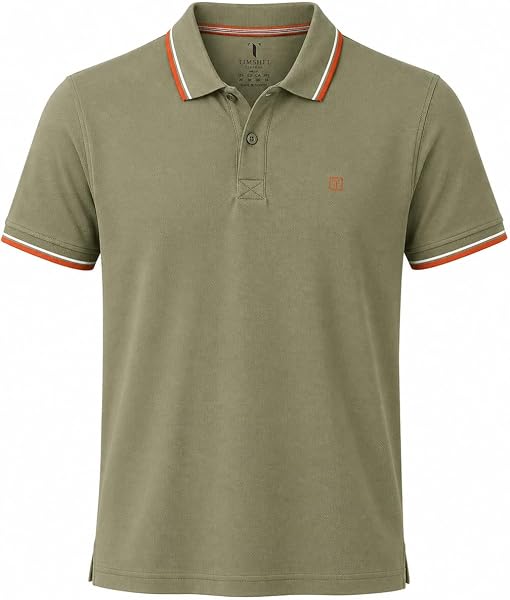 TIMSHEL Erkek Premium Polo Yaka T-Shirt, Pike Kumaş, Regular Fit, Kısa Kollu