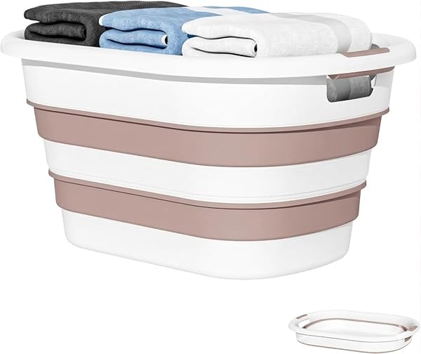 25 Litre Katlanabilir Silikon Çamaşır Sepeti Akordiyon Katlanır Sele Yer Kaplamayan Taşınabilir Ergonomik Kulplu Dayanıklı ve