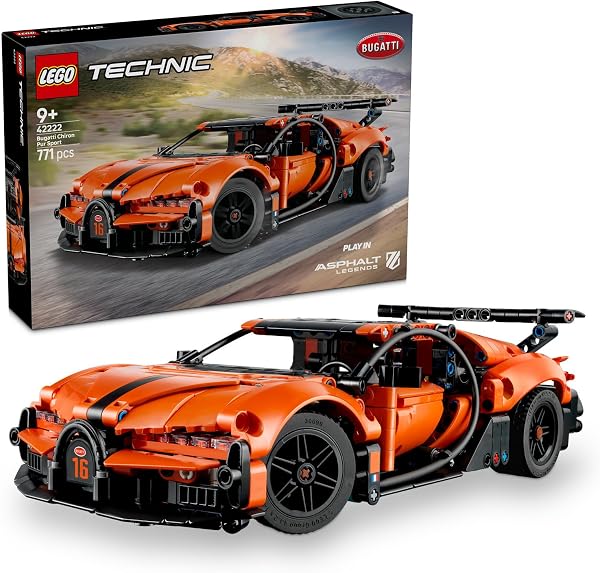 LEGO Technic Bugatti Chiron Pur Sport Hiper Araba 42222 – 9 Yaş Üzeri Kız ve Erkek Çocuklar için Gerçekçi Hareketler ve Mekan