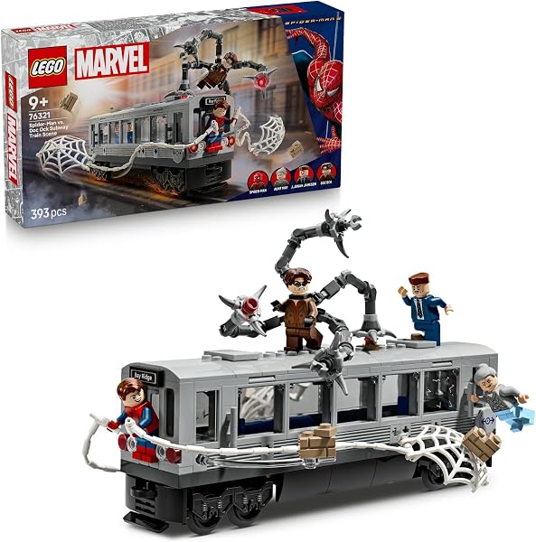 LEGO ǀ Marvel Örümcek Adam ile Doktor Oktopus Metro Sahnesi 76321 – Süper Kahraman Aksiyonunu Seven 9 Yaş ve Üzeri Çocuklar i