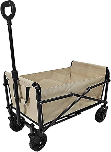 Kıwı Kfw-390 Katlanır Portatif Taşıma Aracı Kamp,Piknik,Plaj, Pazar, Market Koli, Yük,Paket El Arabası Bej
