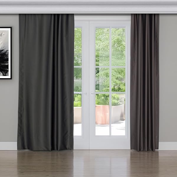 Gauze Fabric Design Blackout Açık Antrasit Karartma Özellikli Fon Perde 175 x 250