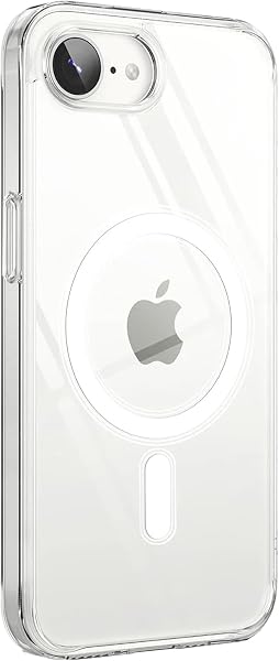 Minesk iPhone 16e / 17e için Magsafe ile Uyumlu Şeffaf Kılıf Kristal Berraklığında Materyal Polikarbonat Arka Kısım ve Siliko