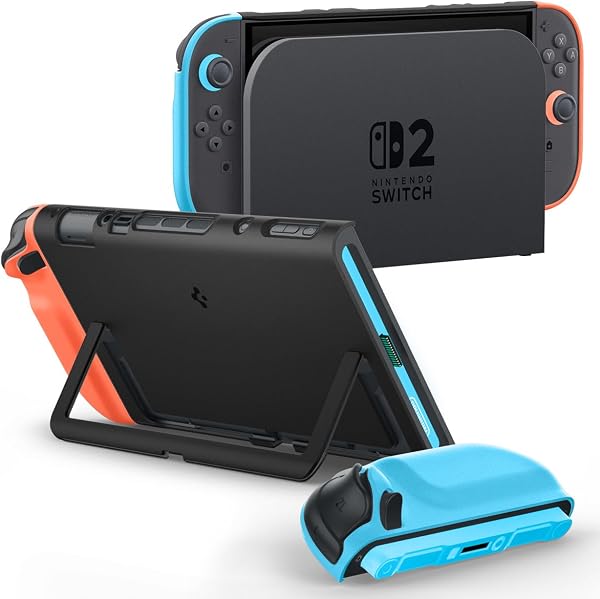 Spigen Nintendo Switch 2 ile Uyumlu Kılıf Nano Pop Stand özellikli Siyah - ACS10207 (Spigen TR Garantili) | Dock Uyumlu, Slim