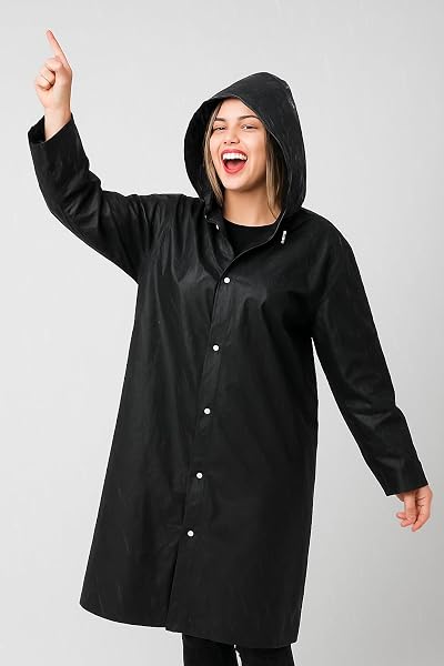 Vios Store Unisex Su Geçirmez Kapüşonlu Yağmurluk, Hafif ve Katlanabilir Yağmur Pançosu, Rüzgar Geçirmez Seyahat & Kamp Ceket