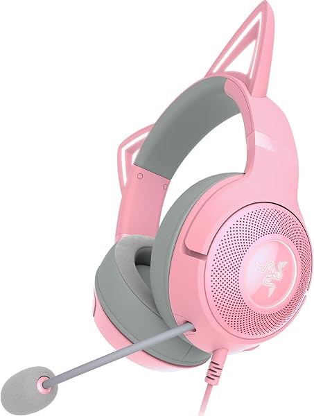 Razer Kraken Kitty V2 - Kablolu RGB Kulaklık Kedi Kulaklı (Reaktif Akış Aydınlatması, Razer HyperClear Mikro, TriForce 40 mm 