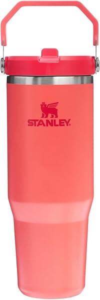 Stanley IceFlow Flip Straw Tumbler Pipetli Termos Bardak, 0.89 Litre, Mercan (Hot Coral)