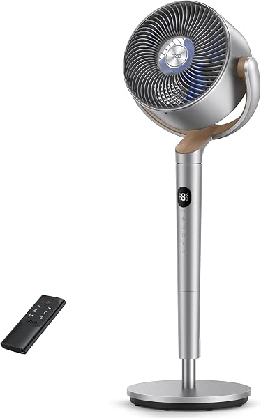Dreo Yatak Odası için Ayaklı Fan, 8 Hız & 6 Mod, 23 dB Ultra Sessiz Motor, 120° Yatay/Dikey Salınım, 26m Rüzga Mesafesi, Zama