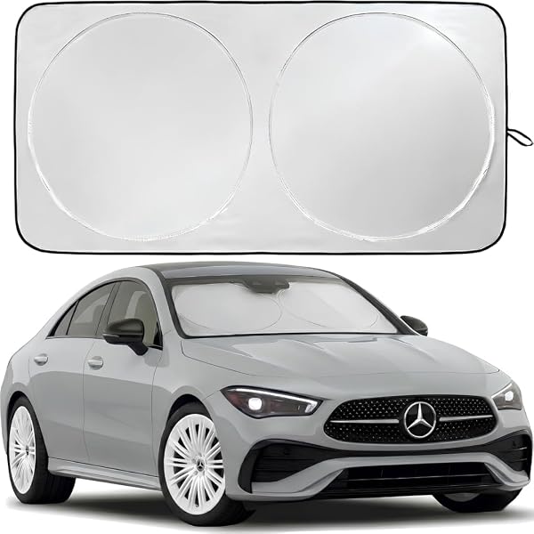 Jouis Araba Ön Cam Güneşlik Kolay Katlanabilir ve Yer Kaplamaz (150cm x 70cm) - UV Koruma ve Isı Azaltma Otomobil Güneşlikler