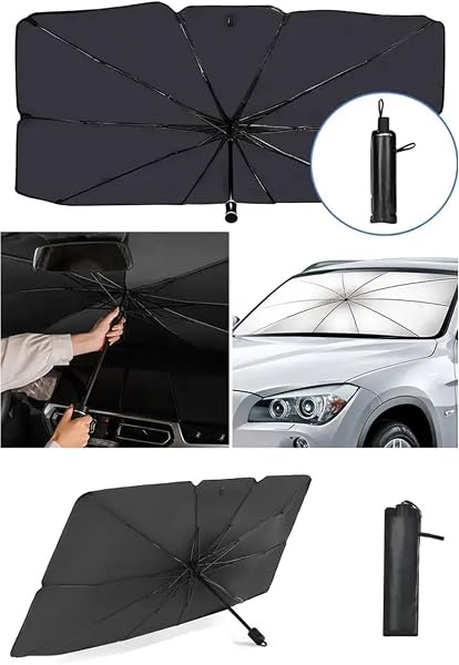Coverest Katlanabilir Araç Ön Cam Güneşliği UV Korumalı Oto Şemsiyesi, Gölgelik, UV Koruma, Katlanabilir Tasarım, Ön Cam için