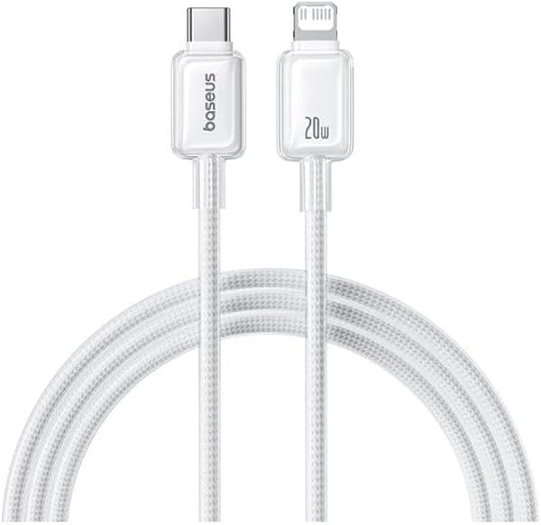Baseus Crystal Hızlı Şarj C+Lightning 20W 1m Data Kablo - Beyaz