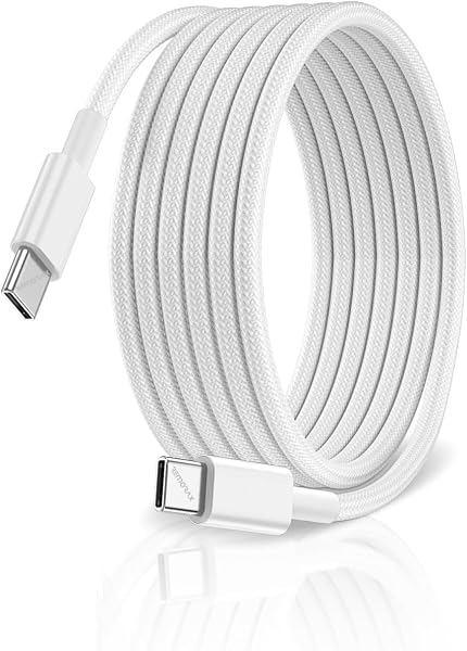 Type C-C, 2Metre ÖRGÜLÜ ve GÜÇLENDİRİLMİŞ BOYUN 60Watt Hızlı Şarj Kablosu (1Ad x 2Metre Beyaz)